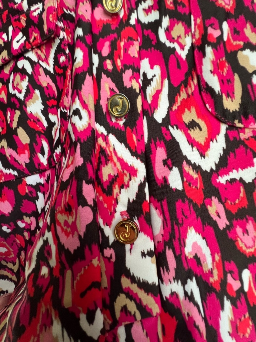 Jude Connally Sloane Pink Ikat Collared Shirt Dress Small Button Down Jude Cloth - Picture 8 of 12